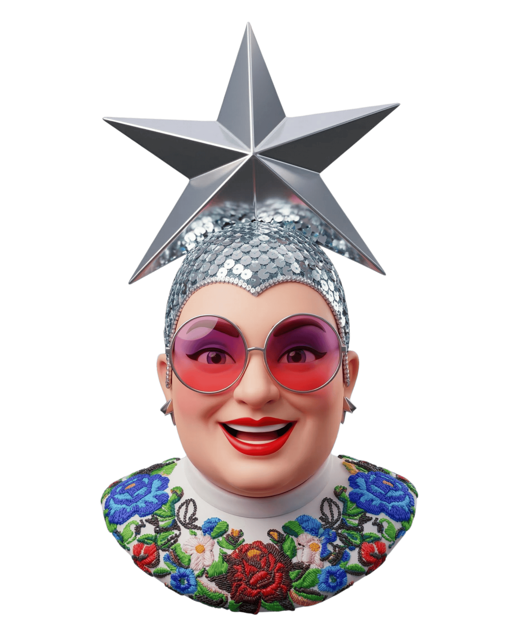 3D VERKA SERDUCHKA head with a silver star